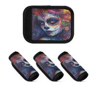 Lot de 2 housses souples et robustes pour poignée de sac à main, Dia De Los Muertos Tête de mort mexicaine en sucre, one sizex2