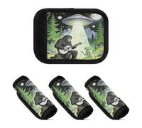 Lot de 2 housses souples et robustes pour poignée de sac à main, Joue la guitare Sasquatch Camping Ufo Alien Print, one sizex2