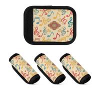 Lot de 2 housses souples et robustes pour poignée de sac à main, Signes de musique Boho, one sizex4