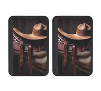 Lot de 2 housses universelles douces et confortables pour ceinture de sécurité de voiture avec chapeau de cowboy - Pour sac à dos, épaule, cou - Accessoires d'intérieur de voiture