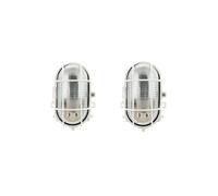 - Lot de 2 hublots ovales 60W IP44 E27 Classe II - Blanc