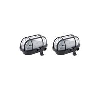 - Lot de 2 hublots ovales 60W IP44 E27 Classe II - Noir