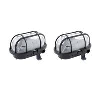 Lot de 2 hublots ovales 60W IP44 E27 Classe II - noir - Zenitech