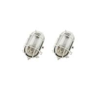 - Lot de 2 hublots ovales extérieurs 5W IP44 + ampoule LED