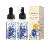 Lot de 2 huiles capillaires biologiques - Huile de massage naturelle pour le corps - Nourrit et régénère la vitalité de la peau - Lisse les cheveux crépus et leur donne de la brillance - 30 ml (taille