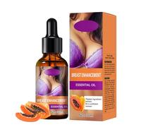 Lot de 2 huiles naturelles pour agrandissement du sein - Pour une croissance rapide - Huile raffermissante des seins - Avec courbes - Convient à tous les types de peau - 30 ml (1)