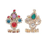 Lot de 2 Idoles de Dieu Mukut pour Laddu Gopal Radha Krishna Bijoux | Mukut Set pour Laddu Gopal/Devi Maa Traditionnel pour Janmashtami Festival Goddess All God Idol Statue Idol No-0-Multicolore