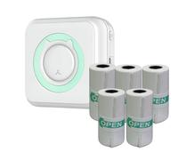 lot de 2 imprimantes portables thermiques USB pour smartphone, imprimante photo mobile sans encre et 5 rouleaux de papier adhésif - MINISTICKJOY