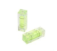 Lot de 2 inclinomètres carrés horizontaux à bulles pour mesure de précision en plastique acrylique vert bleu 29 x 10 x 10 mm à suspendre au mur ou au plafond (vert)