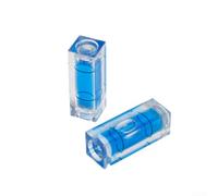 Lot de 2 inclinomètres carrés horizontaux à bulles pour mesure de précision en plastique acrylique vert bleu 29 x 10 x 10 mm à suspendre au mur ou au plafond (bleu)
