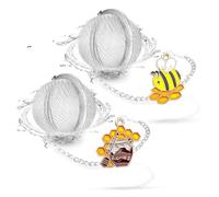 Lot de 2 infuseurs à thé compatibles avec le thé en vrac avec breloque - Pendentif papillon mignon fait à la main - Passoires à thé en acier inoxydable 304 (N)