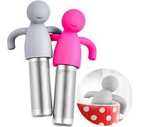 Lot de 2 infuseurs à thé en vrac en maille ultra fine en acier inoxydable pour les amateurs de thé (rose rouge, gris)