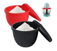 Lot de 2 inserts de bol pour robot de cuisine KitchenAid - Inserts de bol mélangeur en silicone - 40 °C à 240 °C - Résistant à la chaleur - Avec bec verseur et couvercle - Pour robot de cuisine de 5