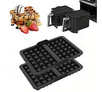 Lot de 2 inserts gaufrés belges pour friteuse à air chaud, accessoires pour Ninja AF400EU, AF451EU, SL400EU, AF500DE, empilables, gaufres Airfryer - Moule en silicone réutilisable