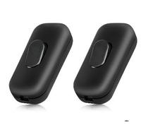 Lot de 2 Interrupteur Lampe de Chevet, Interrupteur lampe Noir, Interrupteurs Torpedo Noir, Interrupteurs à Bascule Bi-polaires 6A 250V, Convient pour Petits Appareils, Lampes de Bureau et de Chevet