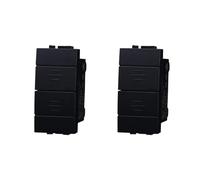 Lot de 2 interrupteurs 2P 10A, bouton volets roulants, compatible avec Bticino Living Light (Noir)