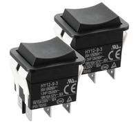 Lot de 2 interrupteurs à bascule 6 broches HY12-9-3 125/250 V, 20 A/2 PS, double interrupteur à bascule fiable, HY12-9-3 pour appareils électriques et industriels