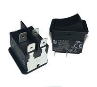 Lot de 2 interrupteurs à bascule 6 broches HY12-9-3 pour outils électriques 125/250 V 18 (10) A HY12-9-2 4 broches, noir, HY12-9-2, 220.00V