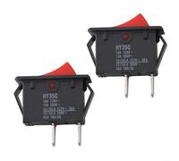 Lot de 2 interrupteurs à bascule à bouton-poussoir, pour HY35C On Off 2 broches AC 125 V 250 V 16 A 12 A pour compresseur d'air, meuleuse, scie T10875 CX904, noir et rouge