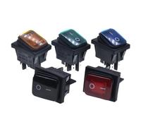 Lot de 2 interrupteurs à bascule étanches 30 A 20 A avec voyant lumineux SKPT bouton poussoir 4 broches 37,6 x 28,6 mm interrupteur d'alimentation de contrôle(KCD4blue,30A_220V)