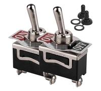 Lot de 2 interrupteurs à bascule étanches SPST DC 12 V-24 V 15 A 250 V Marine robuste 2 broches ON Off cosses à fourche for automobile voiture bateau