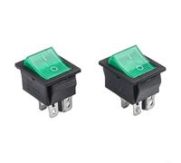 Lot de 2 interrupteurs à bascule KCD4 à 4 broches 16 A 250 V 20 A 125 V vert marche/arrêt avec indicateur pour aspirateurs Numatic Pièces de rechange haute intensité pour usage domestique et