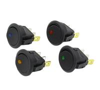 Lot de 2 interrupteurs à bascule LED 12 V avec lumière à point LED et 3 broches ON-OFF for tableau de bord de voiture et bateau(Blue)