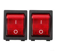 Lot de 2 interrupteurs à bascule lumineux à 4 broches pour équipement de soudage industriel, indicateur LED rouge/vert, résistant à l'eau IP65, bornes à connexion rapide, vert