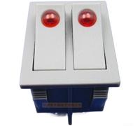 Lot de 2 interrupteurs à bascule lumineux à 6 broches 2 positions, 16 A haute température avec contacts argentés, contrôle automatique marin, noir, rouge, gris (gris)