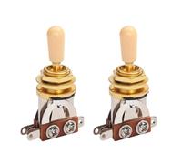 Lot de 2 interrupteurs à bascule métriques courts et droits pour guitare - Sélecteur de micro usiné avec précision (2 PCS-doré)