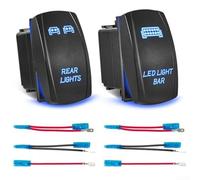 Lot de 2 interrupteurs à bascule pour feu arrière + barre lumineuse LED 5 broches étanche pour voiture, VTT, UTV et véhicules marins