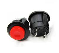 Lot de 2 interrupteurs à bouton-poussoir momentané, 220 V 3 A R13-507 rond mini marche/arrêt sans verrouillage, 2 broches