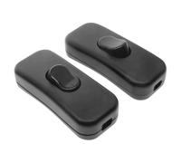 Lot de 2 interrupteurs à câble flexibles à connexion directe - Convient pour les petits appareils électriques ou éclairage 250V 2A - Noir