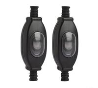 Lot de 2 interrupteurs à cordon IP65 - Câble noir intermédiaire 3 A/250 V pour contrôle de la lumière de la lampe d'extérieur (6 mm)