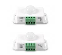 Lot de 2 interrupteurs à détecteur de mouvement PIR 12 V-24 V, interrupteur | Distance de détection du corps de 8 mètres, bornes de fil sans soudure, détecte la chaleur humaine, automatisation idéale