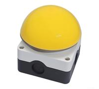 Lot de 2 interrupteurs à pied industriels - En alliage d'argent - Design robuste - Pour machines - 10 A - 500 V - Sans danger - Tête de champignon - Vert (jaune)
