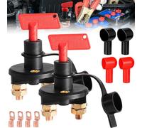 Lot de 2 interrupteurs de batterie 12 V/24 V : coupe-batterie de voiture 12 V 12 V avec 2 clés, disjoncteur rapide 2 pôles pour voiture, bateau, voiture