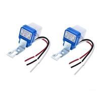 Lot de 2 interrupteurs de commande automatiques de lampadaire, capteur crépusculaire 220 V pour lampe de porche de jardin, contrôleur étanche IP, charge maximale de 2200 W, portée de 10 m, bleu et