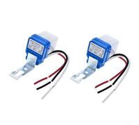 Lot de 2 interrupteurs de contrôle de lumière 220 V, capteur crépusculaire, marche/arrêt automatique pour lampadaire, jardin, porche, allée, lumières extérieures, charge 2200 W, charge 10 m