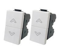 Lot de 2 interrupteurs double bouton compatibles avec Bticino pour volets roulants électriques et rideaux, automatisation des volets, interrupteur compatible avec Bticino Matix (2 prises double