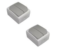 Lot de 2 interrupteurs doubles va-et-vient 10A IP55 - Zenitech