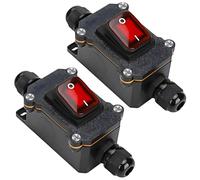 Lot de 2 interrupteurs en ligne étanches IP65 avec mini tournevis 12 V CC 30 A DPST 4 broches - Interrupteur à bascule