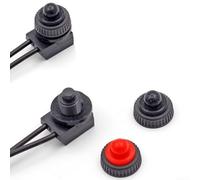 Lot de 2 interrupteurs marche/arrêt à bouton-poussoir étanche 12 V unipolaire en caoutchouc pour éclairage extérieur, voiture et moto (rouge)