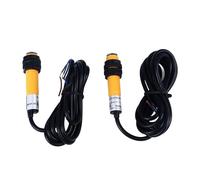 Lot de 2 interrupteurs photoélectriques M12 PNP DC capteur de proximité normalement ouvert avec plage de détection de 3 mètres et indicateur LED, construction en matériau ABS pour