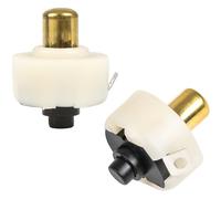 Lot de 2 interrupteurs ronds blancs pour lampe de poche - 20 mm de diamètre - Bouton poussoir marche/arrêt