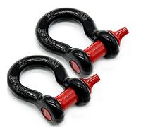 Lot de 2 isolateurs de Manille de remorquage avec Anneau en D pour la récupération de véhicules Tout-Terrain, Accessoire de remorquage en Acier 45# traité thermiquement avec Force