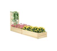 Outsunny Jardinière avec Treillis carré Potager en Bois 230 x 60 x 110 cm Effet Bois Naturel