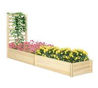 Lot De 2 Jardinières Avec Treillis Bois De Sapin Pré-Huilé