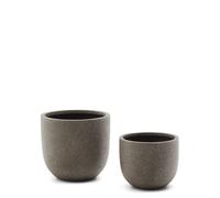 Lot de 2 jardinières effet pierre marron Selvi