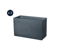Lot de 2 Jardinières Muret Graphit 99,5 x 39,5 x 60 cm - 116 L - Gris anthracite
